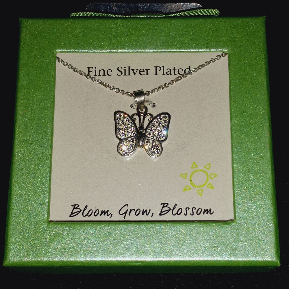 Sterling Butterfly Pendant Necklace